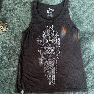 Sacred State Black Graphic Tank Top